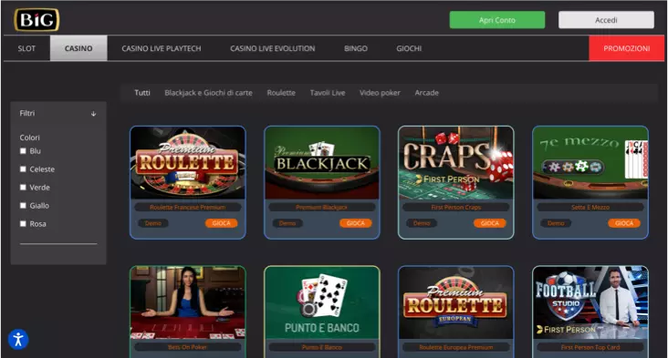 Screenshot di Big Casino