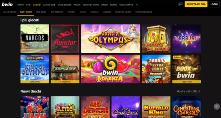 Screenshot di Bwin Casino